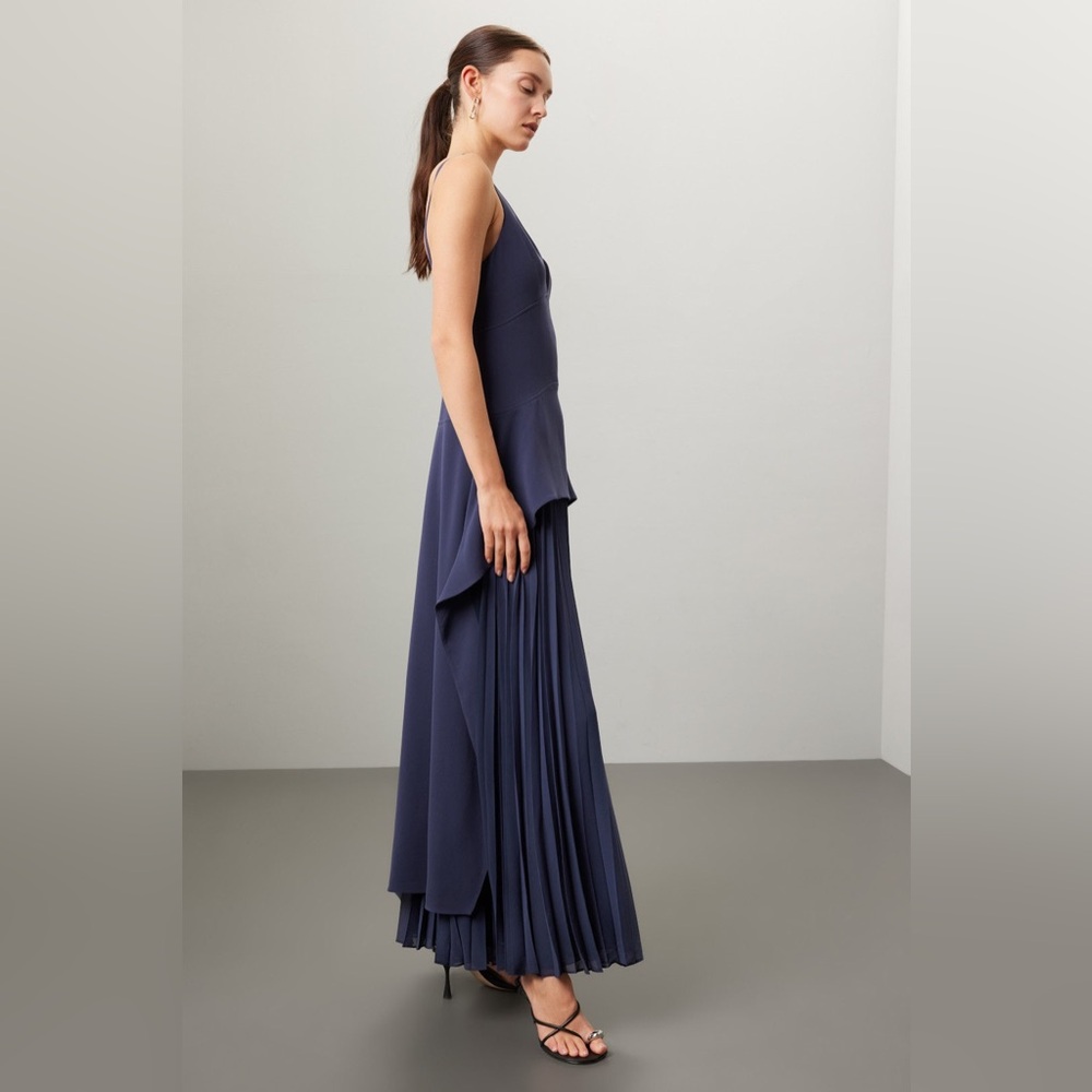 SIMKHAI sequoia pleated combo sleeveless v-neck dress size 8 - Picture 2 of 8